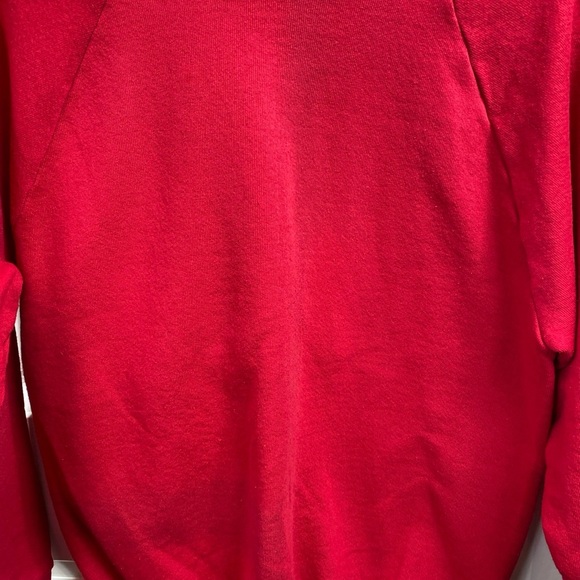 Vintage 90s Fruit of The Loom Blank Sweater Women Ladies Large Red LG Casual Wea - Picture 2 of 6